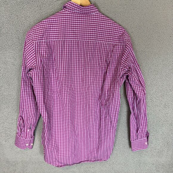 David Donahue Shirt Mens L Pink Plaid Long Sleeve Button Down Cotton Causal - Picture 3 of 7